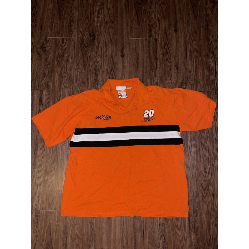 Joe Gibbs Racing Shirt Mens XL Orange Black White NASCAR Tony Stewart 20 Polo